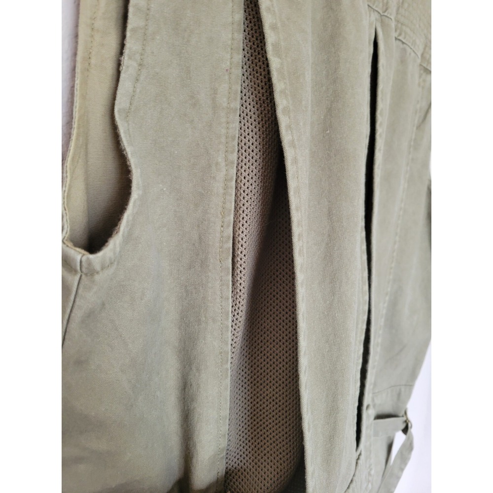 Vtg Orvis Mens Green Vest S Safari Hunting Fly Fishing Pockets Zip Vented 90s - Picture 5 of 13